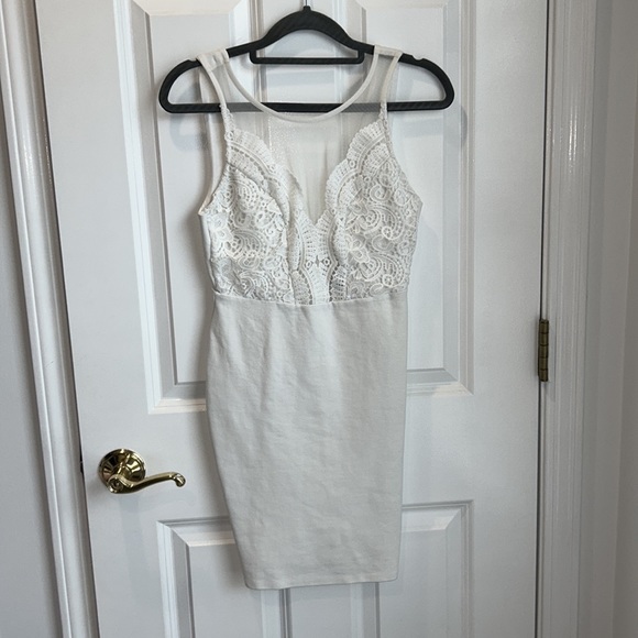 White Lulus White Lace Bodycon Dress - Picture 6 of 9